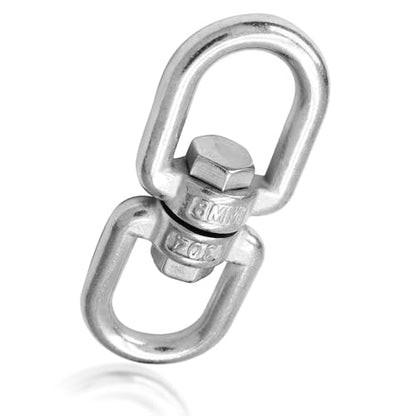 Bonsicoky M8 Double Ended Swivel Eye Hook, 2 Pcs | 304 Stainless Steel, Eye to Eye Swivel, Shackle Ring Connector - color: M8, size: 2 PCS