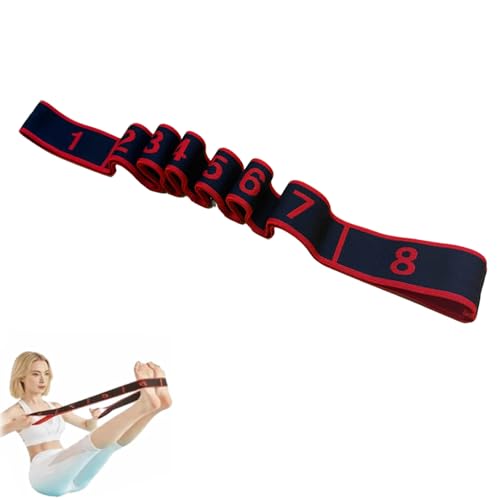 Fitness Resistance Band for Stretching and Yoga, Number Stretch Resistance Band with Clear Markings, 8-Section Elastic Training Bands - color: 1PCS