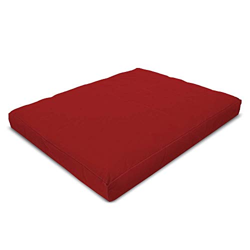 Bean Products Large Zabuton Meditation Cushion, Cotton Filled - Red | 2 Piece Large Meditation Cushion, Washable Removable Cover, Comfortable Kneeling Pad, 32x26x3 100% Cotton - Made in USA - color: Red, size: Premium 32x26x3
