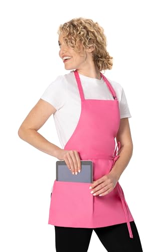 Chef Works Unisex Three Pocket Apron - color: Hot Pink