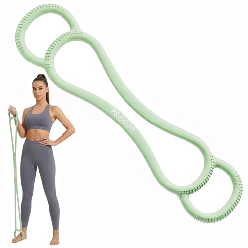 PROIRON Figure 8 Resistance Bands with Handles Exercise Band Stretch Bands for Yoga arm Chest and Shoulder Stretch 8 Shaped Resistance Band for Women - color: heavy-Green, size: Adjustable