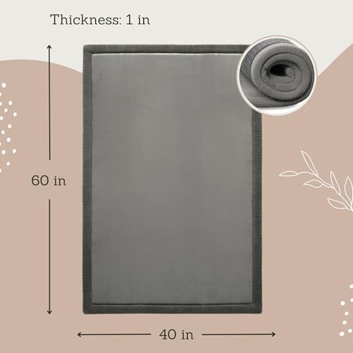 Hakuna Matte CloudSoft Baby Play Mat for Floor 40" x 60" Dark Gray - color: Dark Gray, size: 40" x 60"