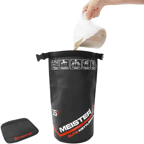 Meister Elite Portable Sand Kettlebell - Soft Sandbag Weight - size: 15lb / 6.8kg (Pack of 2)