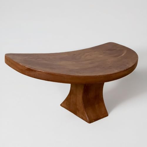 Seiza stool，Kneeling stool for meditation，Single Pedestal Meditation Stool for Ankle Space, Solid Ash Wood Ergonomic Seiza Chair for Yoga & Zen, Posture Support Seat, No Assembly Meditation Bench - color: Walnut Color