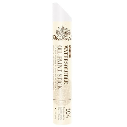 PHOENIX Titanium White Oil Paint Stick - Vibrant Color 37ml Large Water Soluable Soft Oil Pastels for Professional Oil Painting - Creamy Drawing Art Supplies for Artists - color: Titanium White