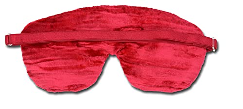 Handmade Opulence Yoga Eye Pillow - Weighted Flaxseed Fill, Lavender Aromatherapy, Satin & Velvet, Adjustable Strap - Ideal for Meditation & Restful Sleep - Cherry - TEMFL-CH - color: Cherry