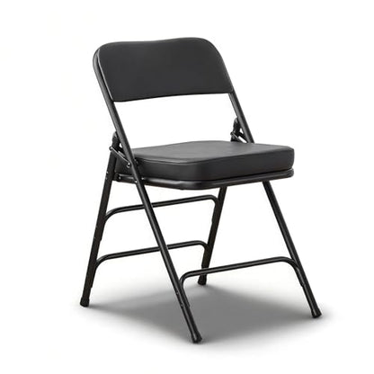 Padded Folding Chair with Thick Cushion, 1 Pack Black - color: Black 1 Pack