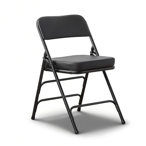 Padded Folding Chair with Thick Cushion, 1 Pack Black - color: Black 1 Pack