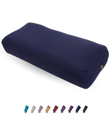 Everyday Yoga Bolster and Foam Block Set, Soft Non-Slip Surface for Stability, Balance, and Deepen Stretches - 4 Inch - True Navy