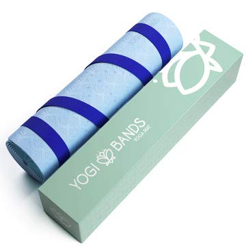 Premium TPE Yoga Mat - Body Alignment Guide Lines and Non-Slip Grip - Perfect for Home Exercise and Gym Workout - Light, Portable, Compact - Travel-Friendly Shoulder Strap