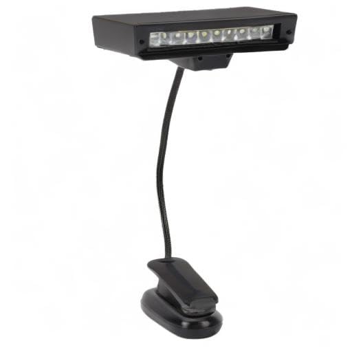 Music Stand Light, Clip on LED Lamp with 10 Bright LEDs, 360° Adjustable Gooseneck, USB or Battery Powered for Piano, Sheet Music, Desk, Travel