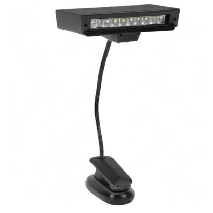 Music Stand Light, Clip on LED Lamp with 10 Bright LEDs, 360° Adjustable Gooseneck, USB or Battery Powered for Piano, Sheet Music, Desk, Travel