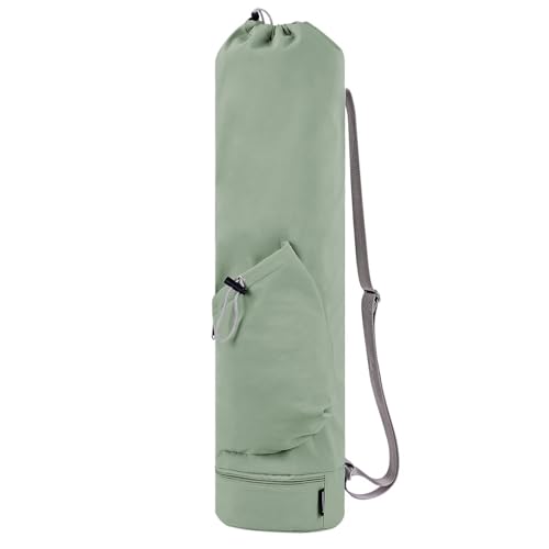 PUXING Yoga Mat Bag w/Water Bottle Pocket & Wet Pocket for Women - color: Green