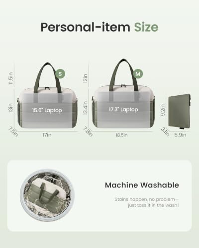 LOVEVOOK Small Gym Bag for Women with Tumbler Holder & Shoe Compartment - color: Green White, size: Small-17"