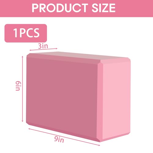 Yoga Block - Supportive Latex-Free Eva Foam - Soft Non-Slip Surface with Beveled Edges for Yoga, Pilates, Meditation - Yoga Accessories for Stability, Balance, Deepen Stretches - color: Pink