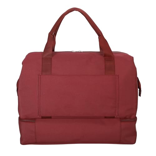Jessica Simpson Countryside Weekender Duffel 100% Polyester Drop Bottom Bag - color: Burnt Russet