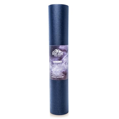 Mount Adams Pro Fit XL 요가 매트, 휴대용 스트랩 포함, 미끄럼 방지 고밀도 내구성 폼, 요가, 필라테스, 크로스 핏 및 웨이트 트레이닝용, 실내 및 실외용, 오버사이즈, 엑스트라 라지 표면, 66cm x 188cm x 6mm