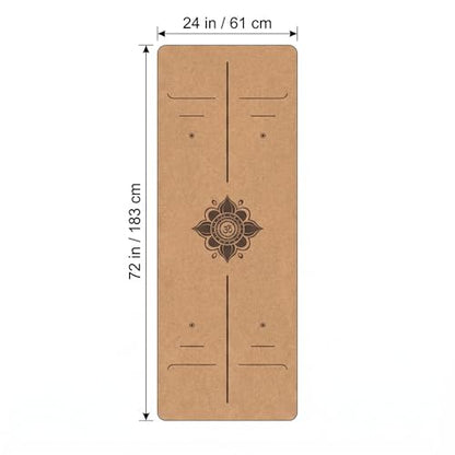 Cork Yoga Mat extra thick 6mm TPE Yoga Mat 72x24 Inch High Density Non-Slip Workout Mat Super Grip Quick-Dry for Hot Yoga, Home Gym