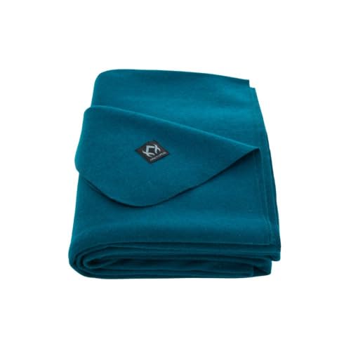 Arcturus Military Wool Blanket - Warm, Thick, Washable - Great for Outdoors, Camping, Stadium Blanket, Picnics, Travel - Car & Bushcraft Survival Kits - color: Lagoon Blue, size: Twin