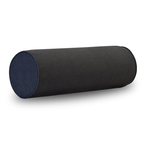 Cylinder Round Memory Foam Support Pillows Cervical Neck Roll Pillow with Pillowcase Soft, Comfortable and Breathable for Sleeping, Chair, Car, Sofa，Travel (Dark Gray, 18X6) - color: Dark Gray, size: 18x6