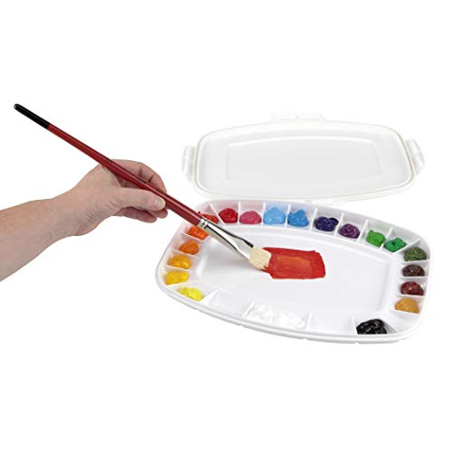 Soho Urban Artist Air Tight Mixed Media Color Palette - Stay Wet Palette for Acrylic Painting, Oil Colors, Water Colors, Alcohol Inks - Easy to Clean 23-Wells (5 X 9 Mixing Area)