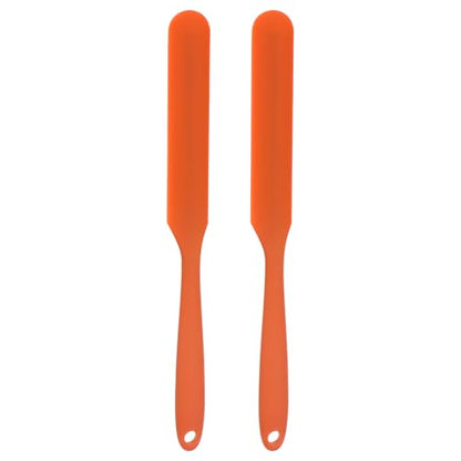 HARFINGTON 2Pcs Silicone Spatula Scraper 9.45" Reusable Non-Stick Flexible Spatulas for Epoxy Resin Liquid Paint Arts DIY Crafts, Orange - color: Orange