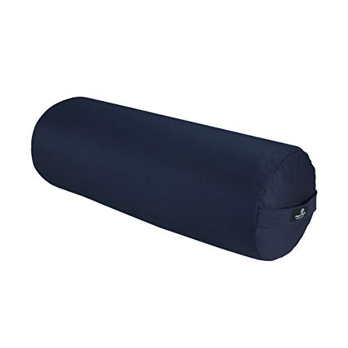 Hugger Mugger Round Yoga Bolster - Firm Round Shape, Higher Profile, Great Under Knees, Soft Support, Handmade in The USA - color: Blue