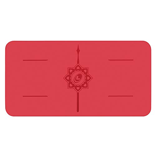 Liforme Yoga Pad - Revolutionary Alignment System, Advanced Non-Slip Grip | Eco-friendly, Non-Toxic, Sweat-Resistant, 4.2mm thick pad for knee, elbow and hand support during Yoga, Free Yoga Bag - color: Red