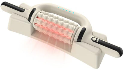 Electric Rolling Percussive Massager with Redlight | Handheld Massager for Lymphatic Drainage & Lymphedema, Muscle Recovery Roller, 6-Speed Foot Roller Massage Tool Relax Gift - color: Cream
