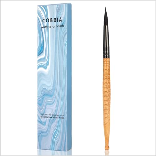 Round Watercolor Brush Size 8 - Squirrel Hair Brush for Broad Strokes, Washes & Backgrounds - Hand-Carved Handle for Watercolor, Acrylic & Gouache - size: Size 8