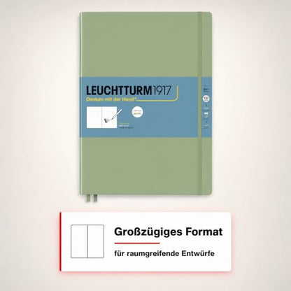 Leuchtturm1917 - Master A4 Hardcover Sketchbook (Sage) - 112 Pages of 150g/m² Paper - color: Sage, size: Master (A4+)