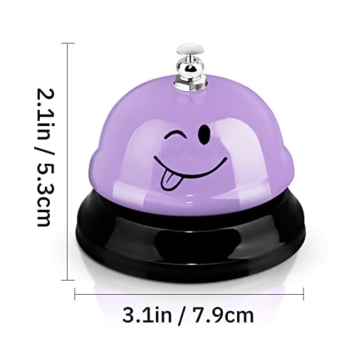 Tudomro 6 Pcs Call Service Dinner Bell for Desk Classroom Metal Smile Face Bell 3 Inch Diameter Anti Rust for Hotel Restaurant Office School Kitchen Bar(Macaron Color) - color: Macaron Color
