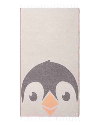 Sand Cloud Turkish Beach Towel - Sand Resistant & Quick Dry | 100% Organic Cotton - Blanket for Picnic or Beach - As Seen on Shark Tank - Marine Life (Tux Penguin) - color: Tux Penguin, size: Regular