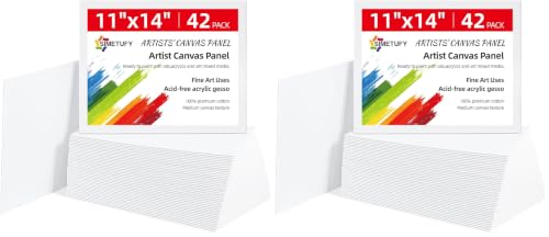 11x14 inch 84 Pack Flat Painting Canvas Boards- Gesso Primed - size: 11"x14"- 42pcs (Pack of 2)