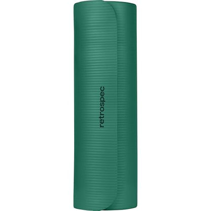 Retrospec Solana Yoga Mat Thick 1/2in Non-Slip Workout Mat with Nylon Strap - 72x24in Exercise Mat for Pilates, Stretching & Fitness - BPA Free, Easy Clean - color: Elm Green