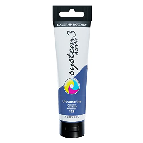 Daler Rowney System3 Ultramarine Blue 150ml Acrylic Paint Tube - Acrylic Painting Supplies for Artists and Students - Artist Paint for Murals Canvas and More - Art Paint for All Skill Sets