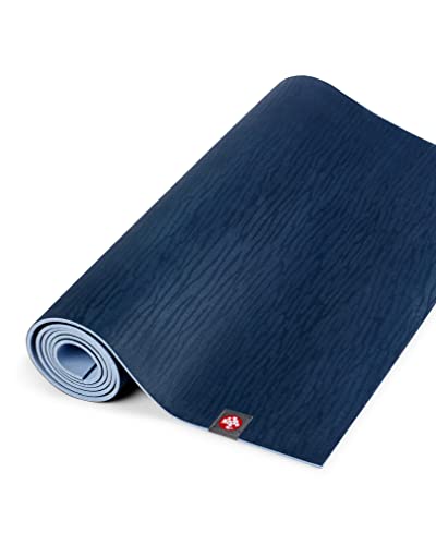 Manduka eKO Yoga Mat - Natural Rubber | Eco-Friendly | Soft Textured Surface| Natural Next-to-Skin Feel - color: Midnight, size: 71" x 24"