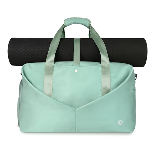 Ceneda 20" Gym Bag for Women with Wet Pocket & Shoe Compartment, Lightweight Duffel Waterproof Carry On Duffle for Travel, Yoga, Overnight (Mint Green) - color: Mint Green