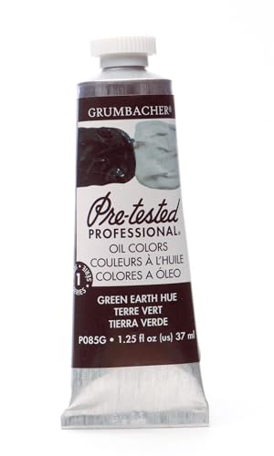 Grumbacher Pre-Tested Oil Paint, 37ml/1.25 Ounce, Green Earth (Terre Verte) (P085G) - color: Green Earth (Terre Verte)