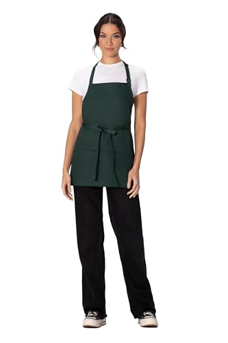 Chef Works Unisex Three Pocket Apron - color: Hunter Green