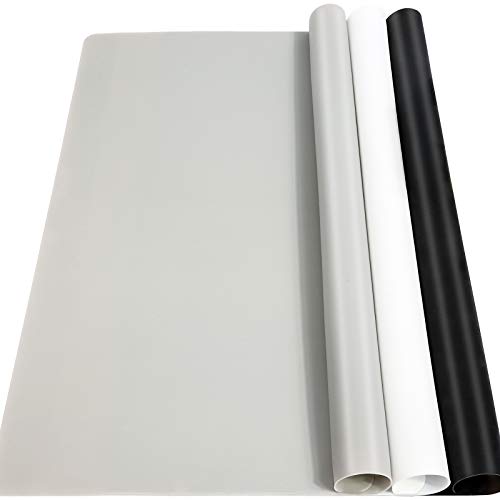 LEOBRO Silicone Mat, 3 PCS Silicone Mats for Crafts, Resin Molds, Play Dough Mat, Clay Mats, for Epoxy Resin, Crafts, Black & Light Gray & White, 15.7”x 11.7 - color: Light Gray & Black & White, size: 15.7" x 11.7"
