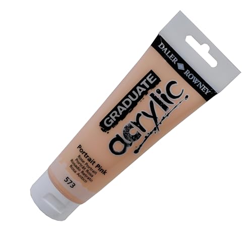 Daler Rowney Graduate Acrylic Paint, Portrait Pink, 120ml - Acrylic Painting Supplies for Artists and Students - Acrylic Paints for Panels, Canvas, Paper and More - Art Paints for Any Skill Set