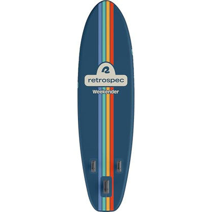 Retrospec Weekender Inflatable Stand Up Paddle Board Includes Paddle, Pump, and Accessories 10’6” Lightweight iSUP, Puncture Resistant Inflatable Paddle Board for Adults - color: Navy Zion