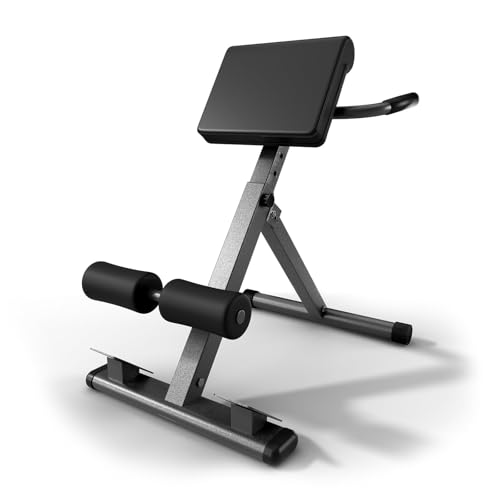 Roman Chair Hyperextension Bench – Adjustable Back Extension Machine for Glutes, Hamstrings & Lower Back – Foldable Multi-Purpose Workout Equipment for Home Gym - size: Medium(Big Pad)