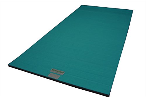 Dollamur 5'x10'x1-3/8" Gymnastics Mat, Carpeted Mat for Tumbling and Cheerleading, FLEXI-Roll® - color: Teal