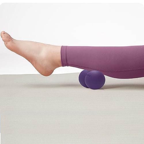 Peanut Massage Ball,Double Lacrosse Ball for Neck and Back,Medium Density Myofascial Release Massager Ball for Deep-Tissue Massage Muscle Knots Yoga Therapy(Purple) - color: Purple