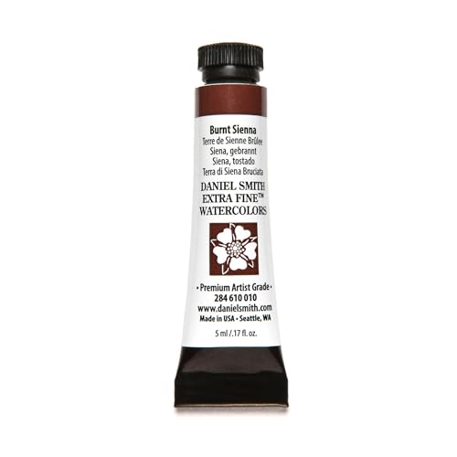 Daniel Smith 284610010 Extra Fine Watercolors Tube, 5ml, Burnt Sienna, 0.17 Fl Oz (Pack of 1) - color: Burnt Sienna