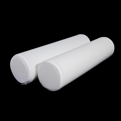 2 Pack Round Massage Table Bolster Pillow Pad, Bolster Pillow, Round Pillows, Suitable for Earthlite Massage Table (White, 4.7''x19.6'') - color: White, size: 4.7''x19.6''