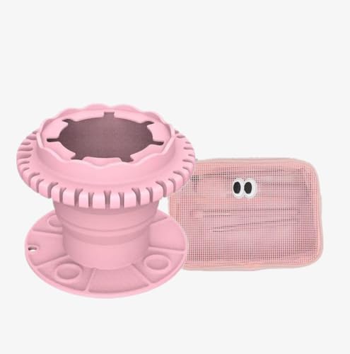 Painter's Foldable palette Paint Brush Cleaner Rinse Cup Brushes Holder (All-in-One) with Storage bag, Silicone safe and easy to clean, easy to store for Acrylics, Oils and Water-Based Paints (Pink)