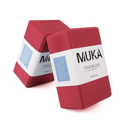 Muka Yoga Blocks 4x6x9 Inch, High Density EVA Foam Yoga Brick for Meditation, Pilates - color: Red, size: 2 pack